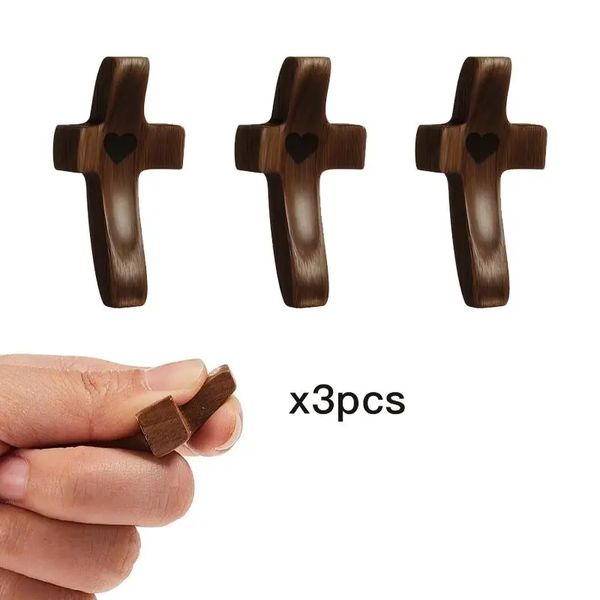 Elegant Wooden Cross Decor Set - Versatile Spiritual Symbols for Home, Office, Easter Baskets, Anxiety Relief, Altar Decor, and Thoughtful Christmas Gifts