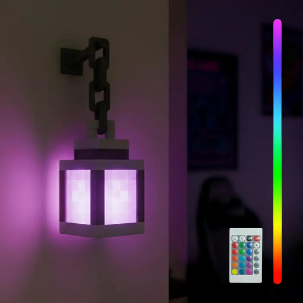 Vibrant 16-Color RGB LED Pixel Lantern - Customizable 3D Printed Mood Lamp with USB Power for Home Decor and Game Room Ambiance